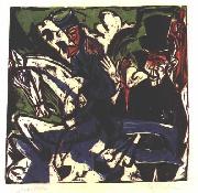 Ernst Ludwig Kirchner Schlemihls entcounter with small grey man oil painting artist